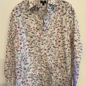 Express Pink and Green Floral Men's Shirt